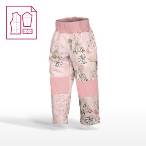 Panou cu croială pentru pantaloni softshell indiana girl pink mărimea 116