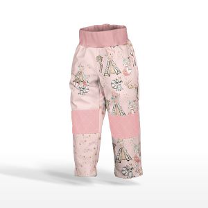 Panou cu croială pentru pantaloni softshell indiana girl pink mărimea 86