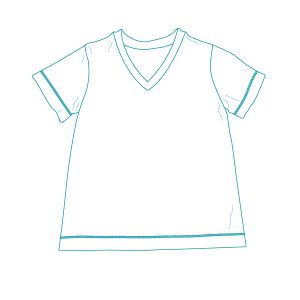 Tipar de croitorie PDF tricou de bărbați cu decolteu în V