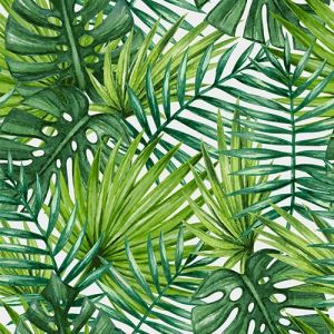 Piele ecologică de design (piele artificială) frunze tropicale 700g